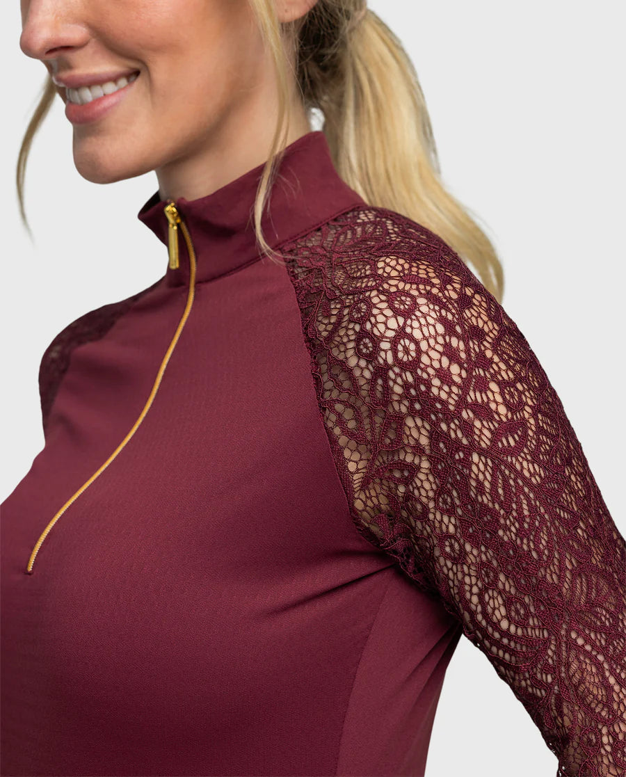 Lace Long Sleeve Sun Shirt - Tawny Port
