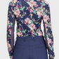 1/4 Zip Long Sleeve Shirt - Navy Lush Garden