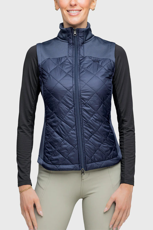 Full Zip Quilted Vest - Navy
