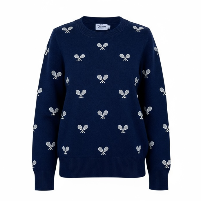 Tennis Sweater - Admiral Navy