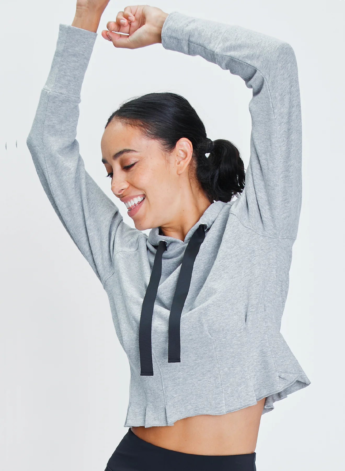 Pleated Hoodie by Urban Savage - Gray Melange