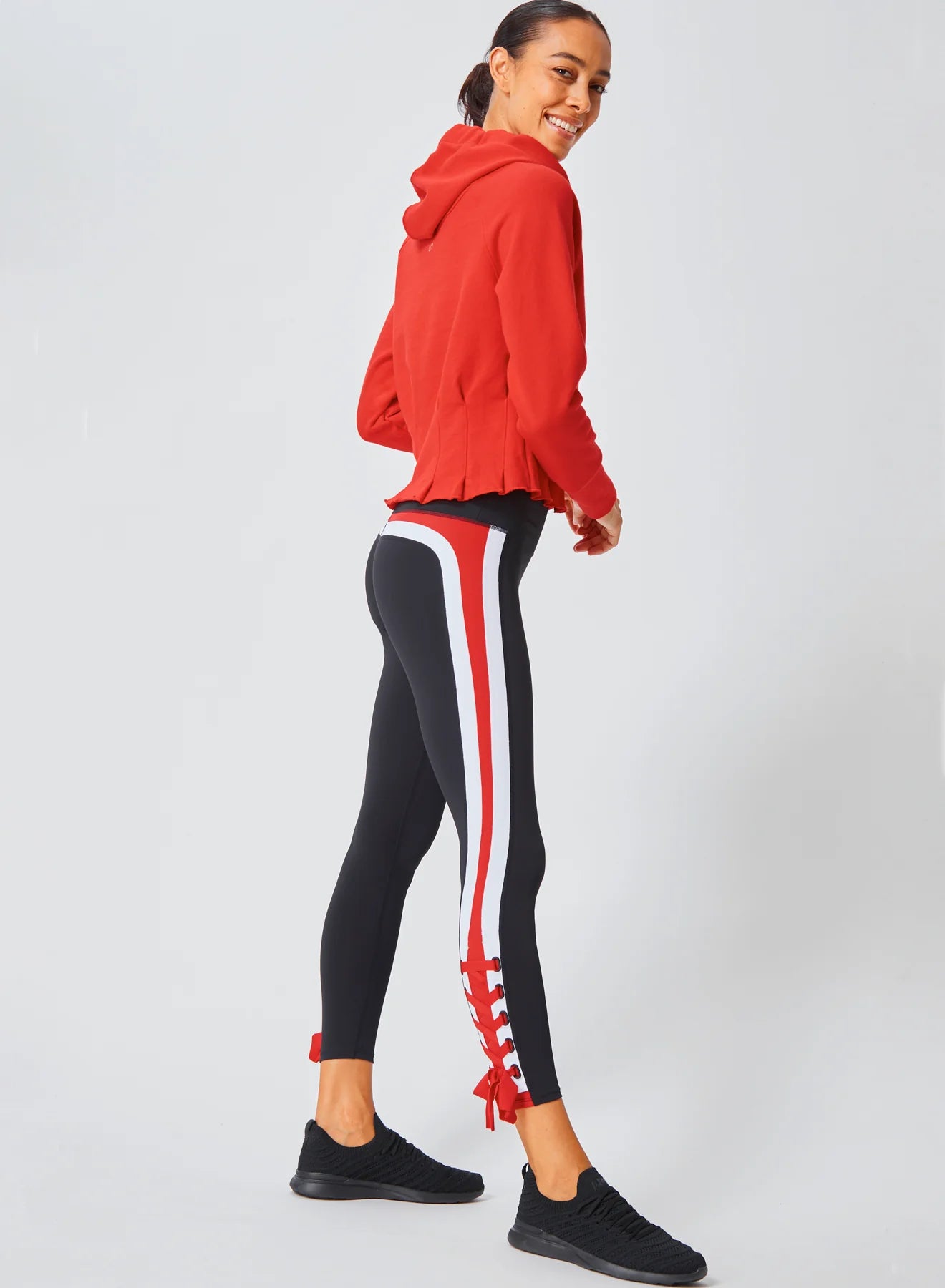 Pleated Hoodie by Urban Savage - Red