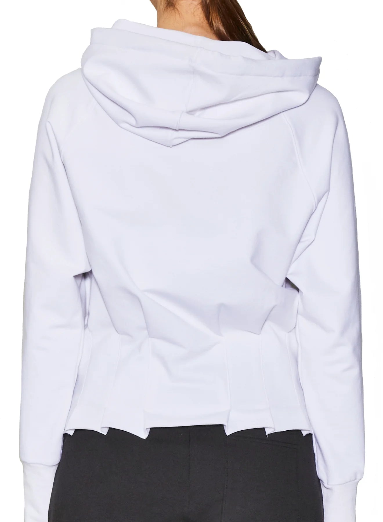 Pleated Hoodie by Urban Savage - White