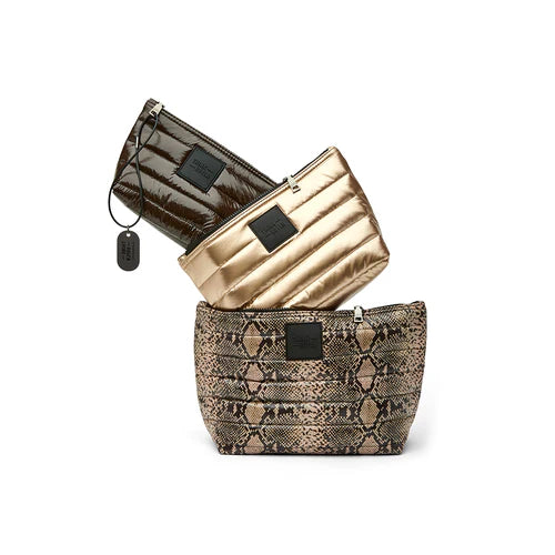 Travel Trio Organizational Pouches - Python/Pearl Cash/Chocolate