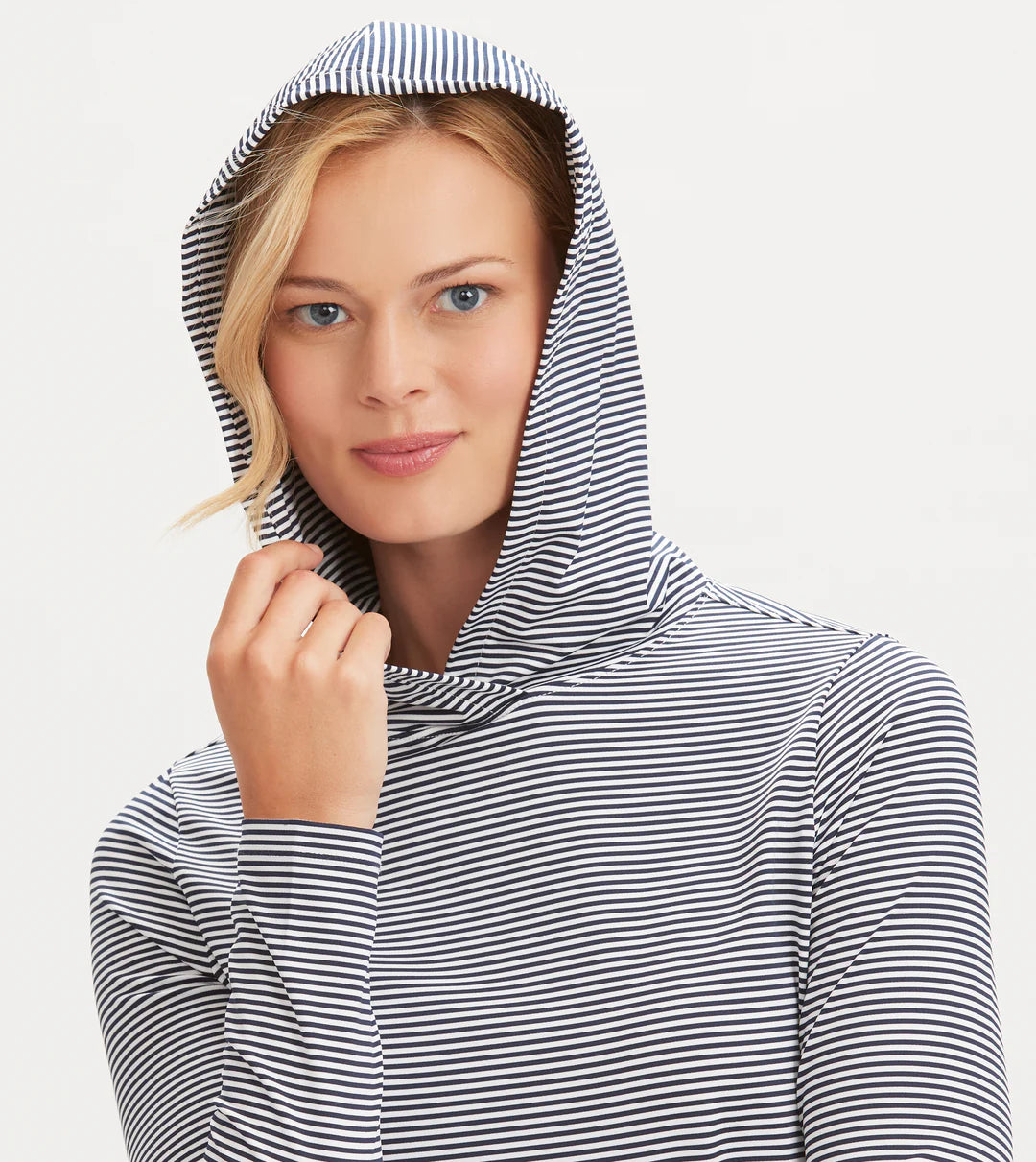 Striped Hoodie - Navy White