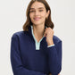 Quilted Snap Mock - Blue Depths