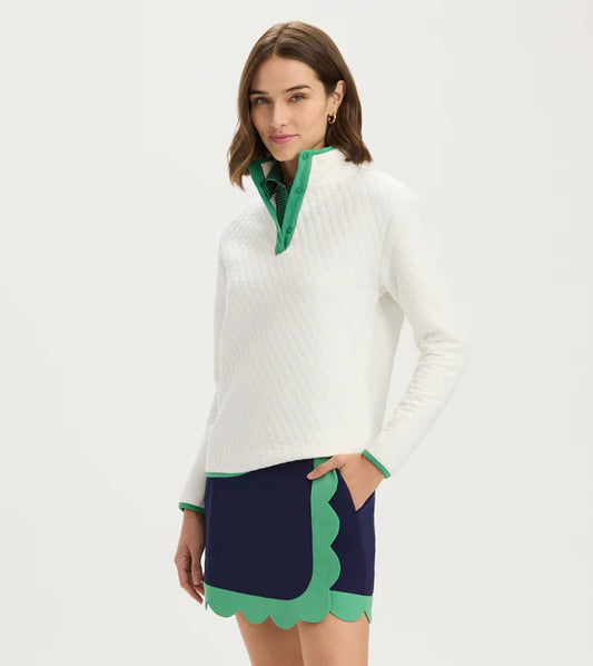Quilted Snap Mock - Ivory
