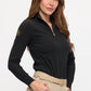 Perforated 1/4 Zip Knit Baselayer - Black