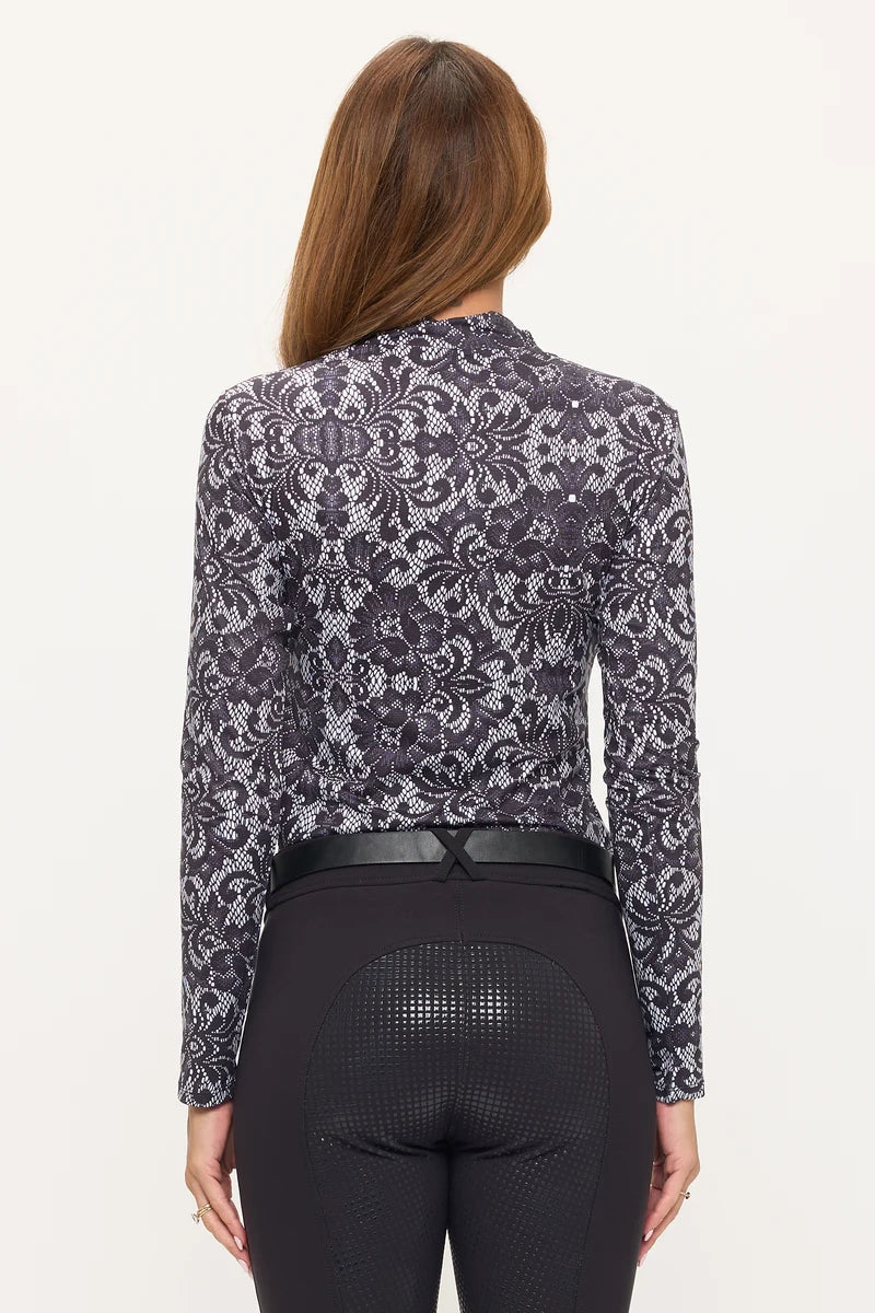 Black Lace Mockneck