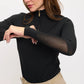 Perforated 1/4 Zip Knit Baselayer - Black