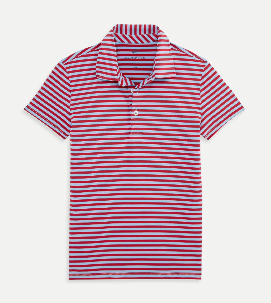 Stripe Performance Polo - Cerulean Raspberry