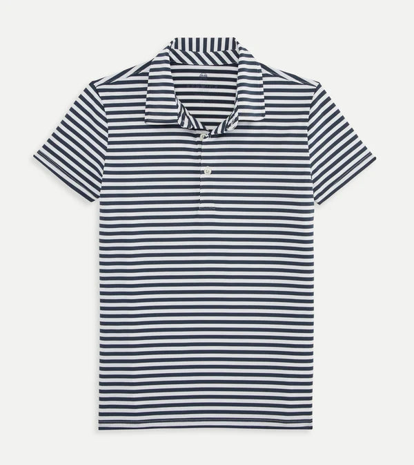 Stripe Performance Polo - Steel White