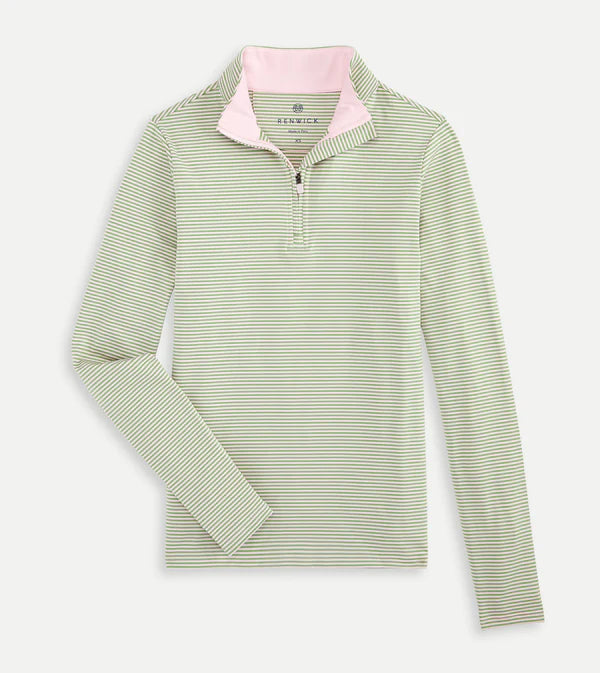 Striped 1/4 Zip - Petal Fairway