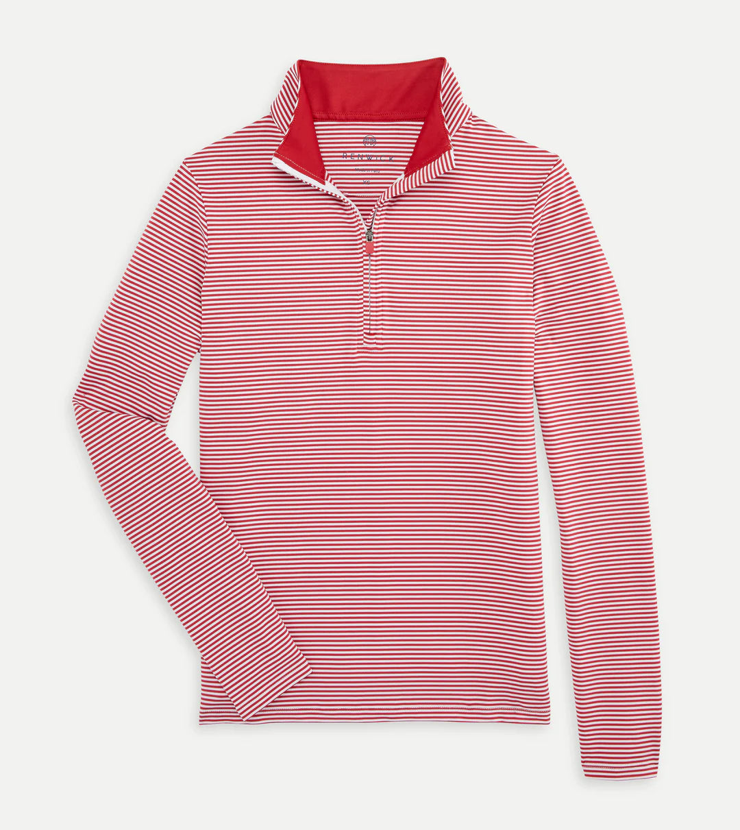 Striped 1/4 Zip - Raspberry White