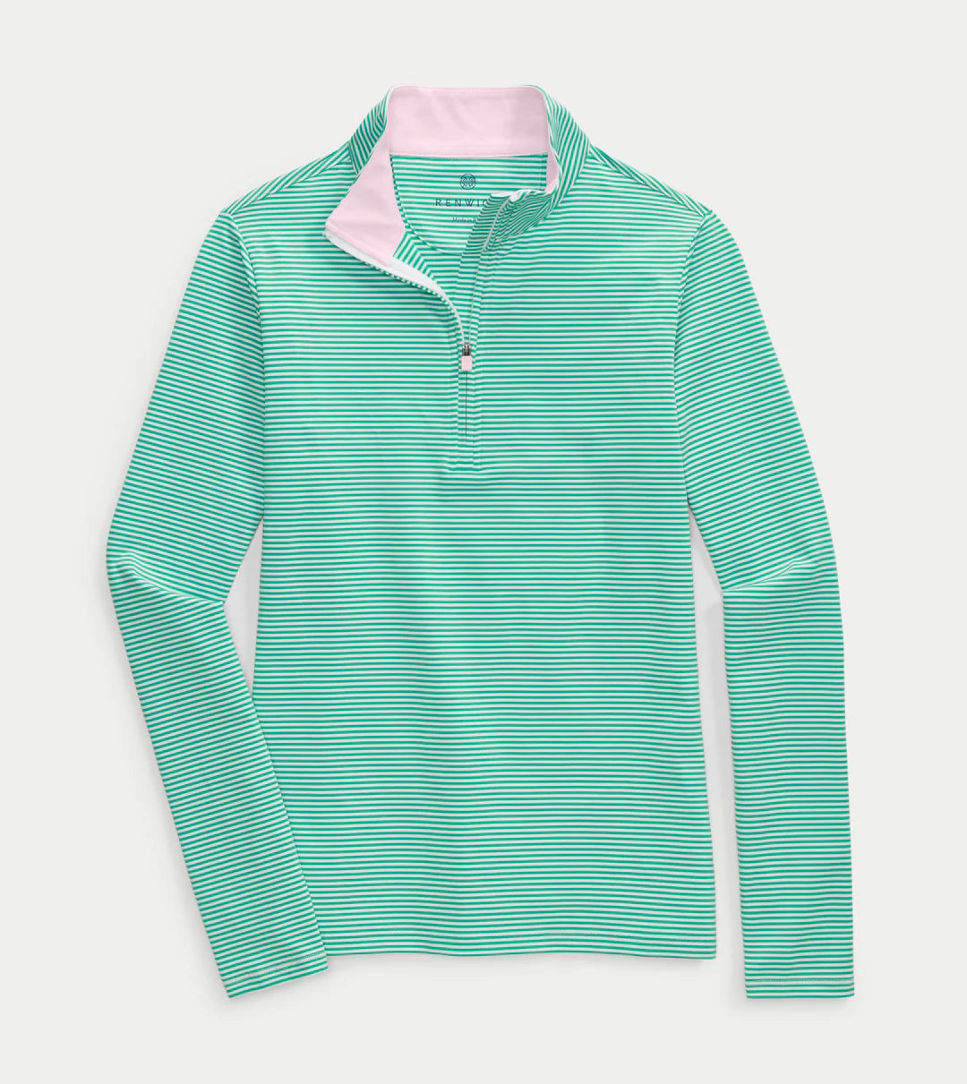 Striped 1/4 Zip - Caribe White