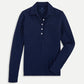 Long Sleeve Pique Polo - Navy