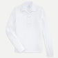 Long Sleeve Pique Polo - White