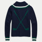 Shawl Collar Golf Sweater - Navy