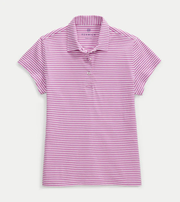 Short Sleeve Cotton Polo - Orchid White