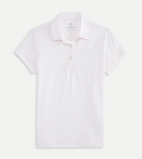 Short Sleeve Cotton Polo - Petal White