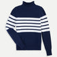 Striped Cotton Mock Neck Sweater