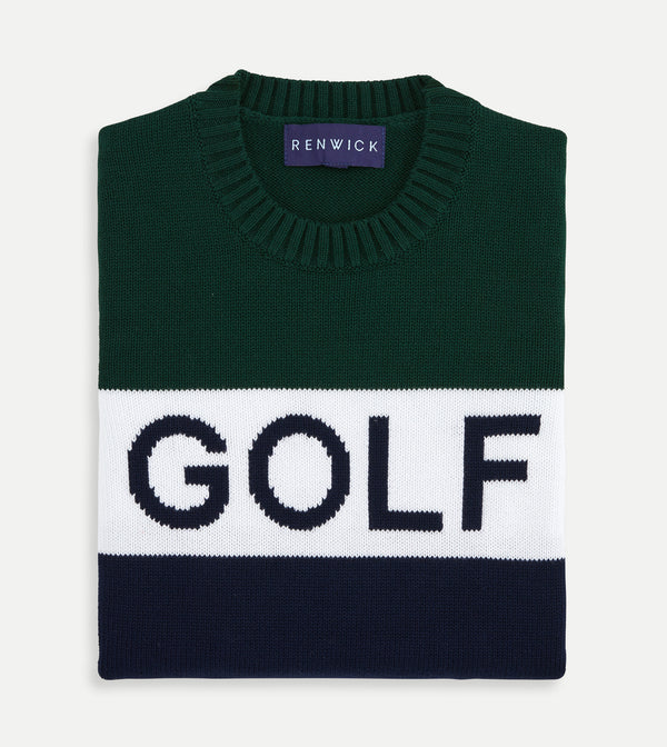 Colorblock Club Golf Sweater - Hunter Navy