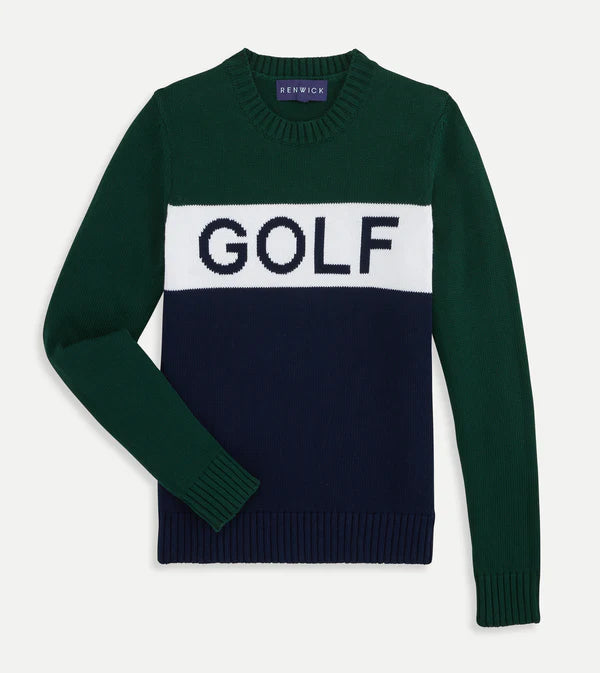 Colorblock Club Golf Sweater - Hunter Navy