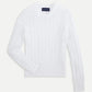 Mini Cable Crewneck Sweater - White
