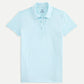 Stripe Performance Polo - Quiet Tide White
