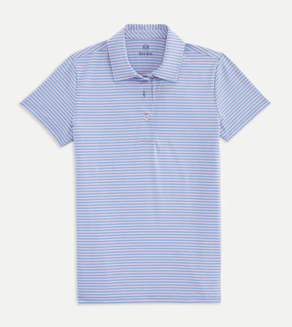 Stripe Performance Polo - Periwinkle Pink