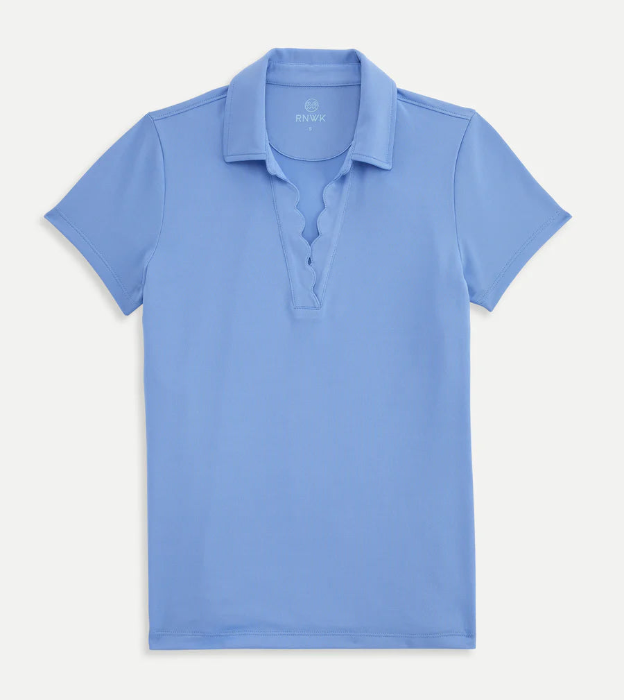 Scallop Performance Polo - Periwinkle