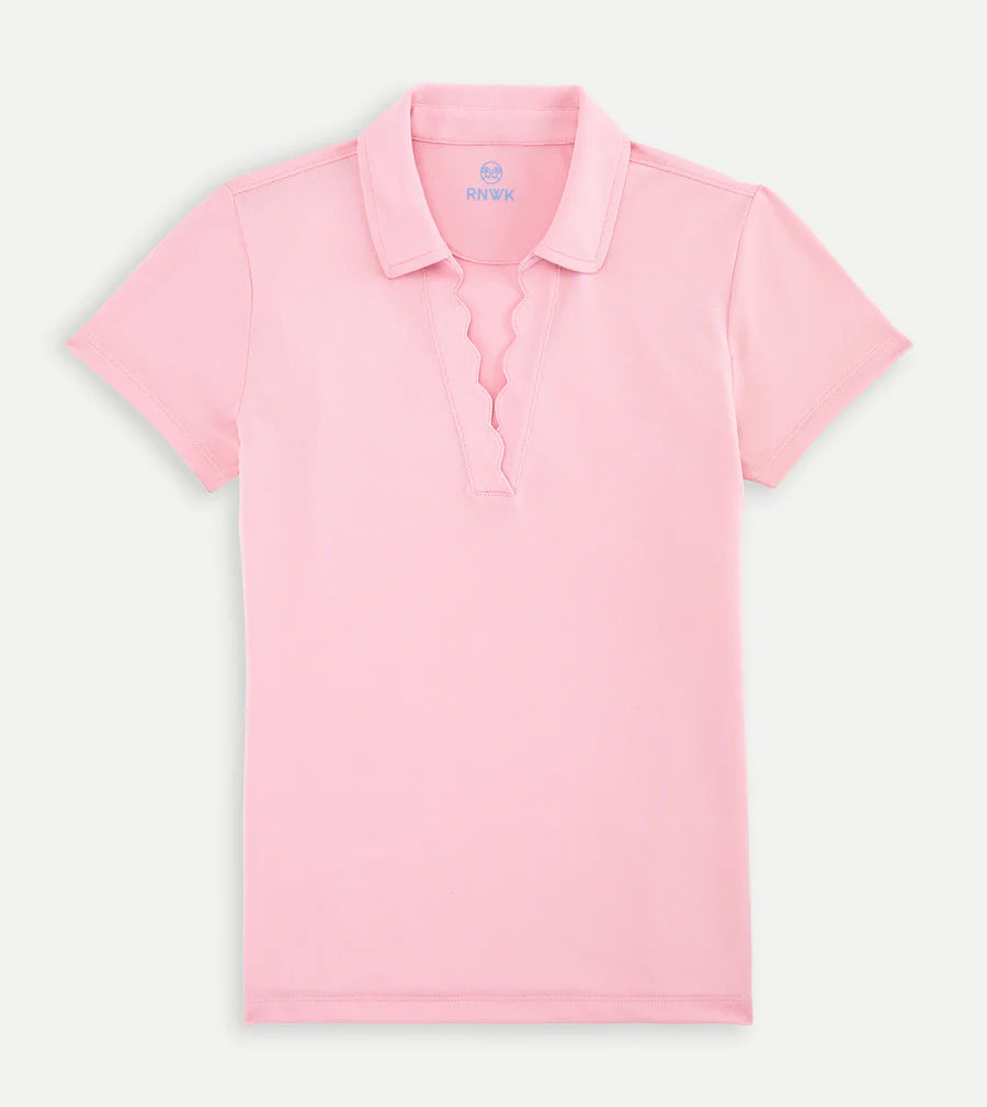 Scallop Performance Polo - Pink