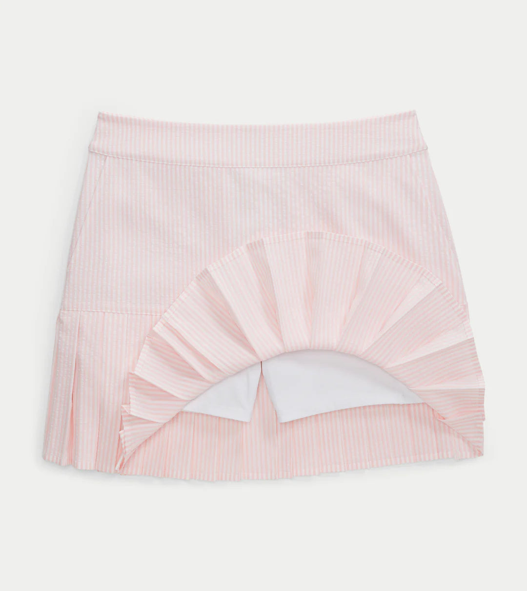 Pleated Seersucker Skort - Petal White