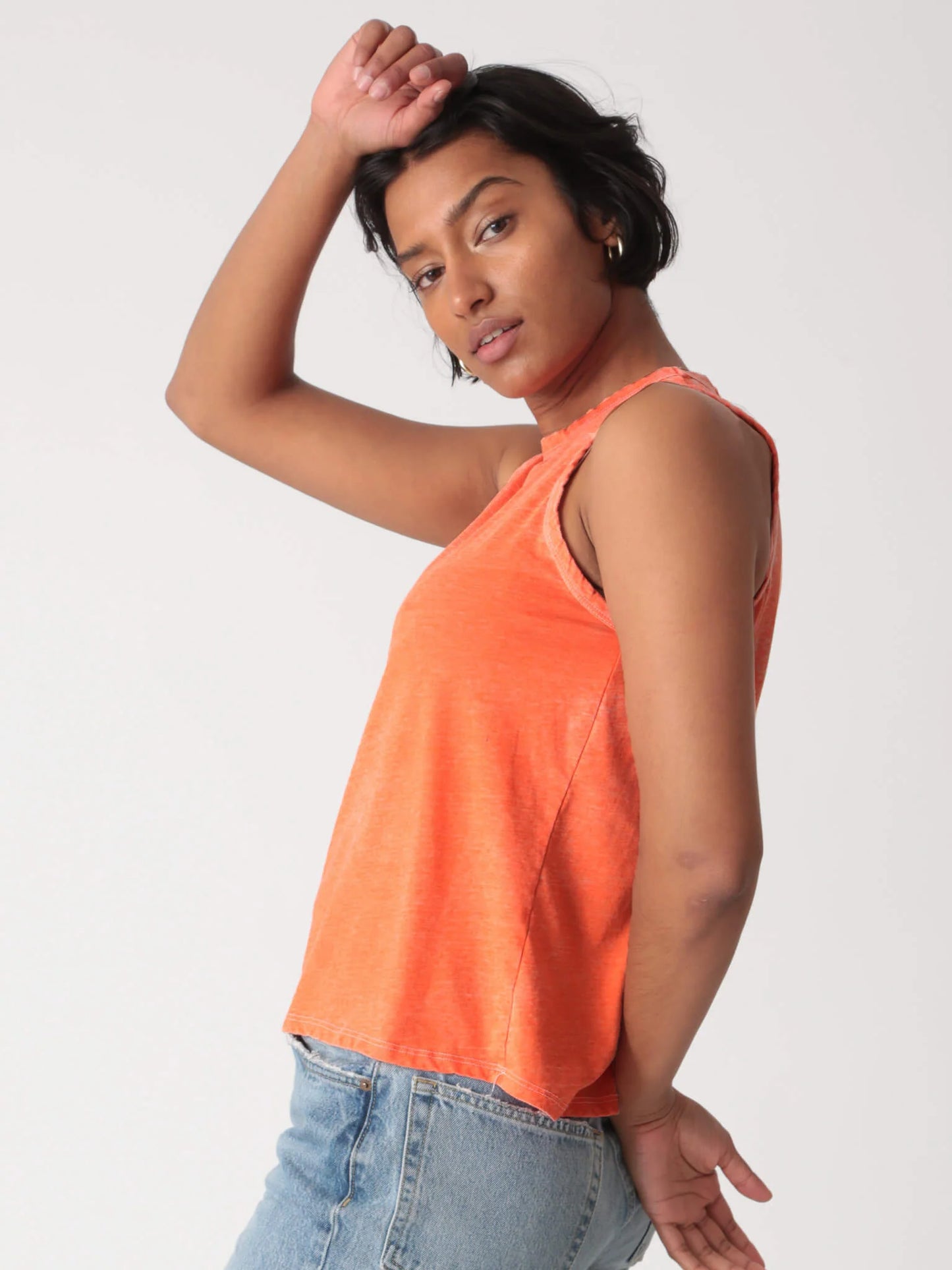 Ricki Burnout Tank - Tigerlily