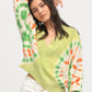Roux Sweater - Lime / Tangerine