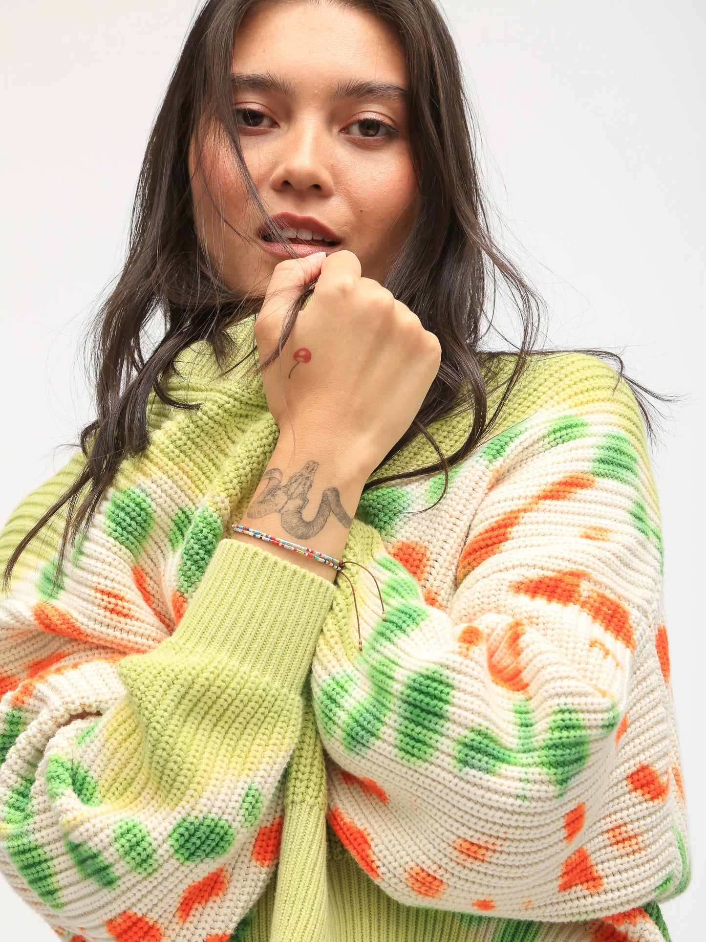 Roux Sweater - Lime / Tangerine