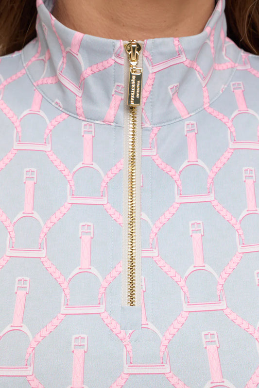 Dancing Equestrian 1/4-Zip Short Sleeve - Rosebud