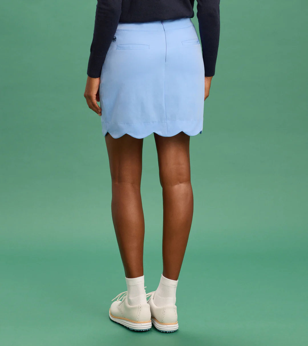 Scallop Hem Skort - Periwinkle