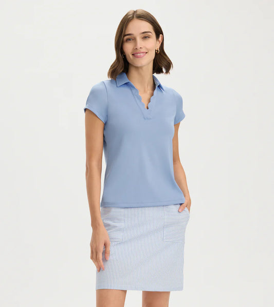 Scallop Performance Polo - Periwinkle