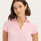 Scallop Performance Polo - Pink
