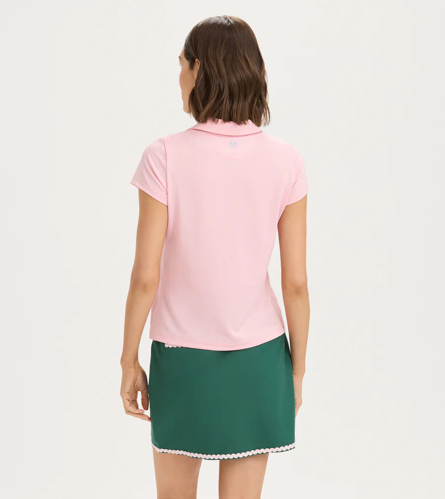 Scallop Performance Polo - Pink