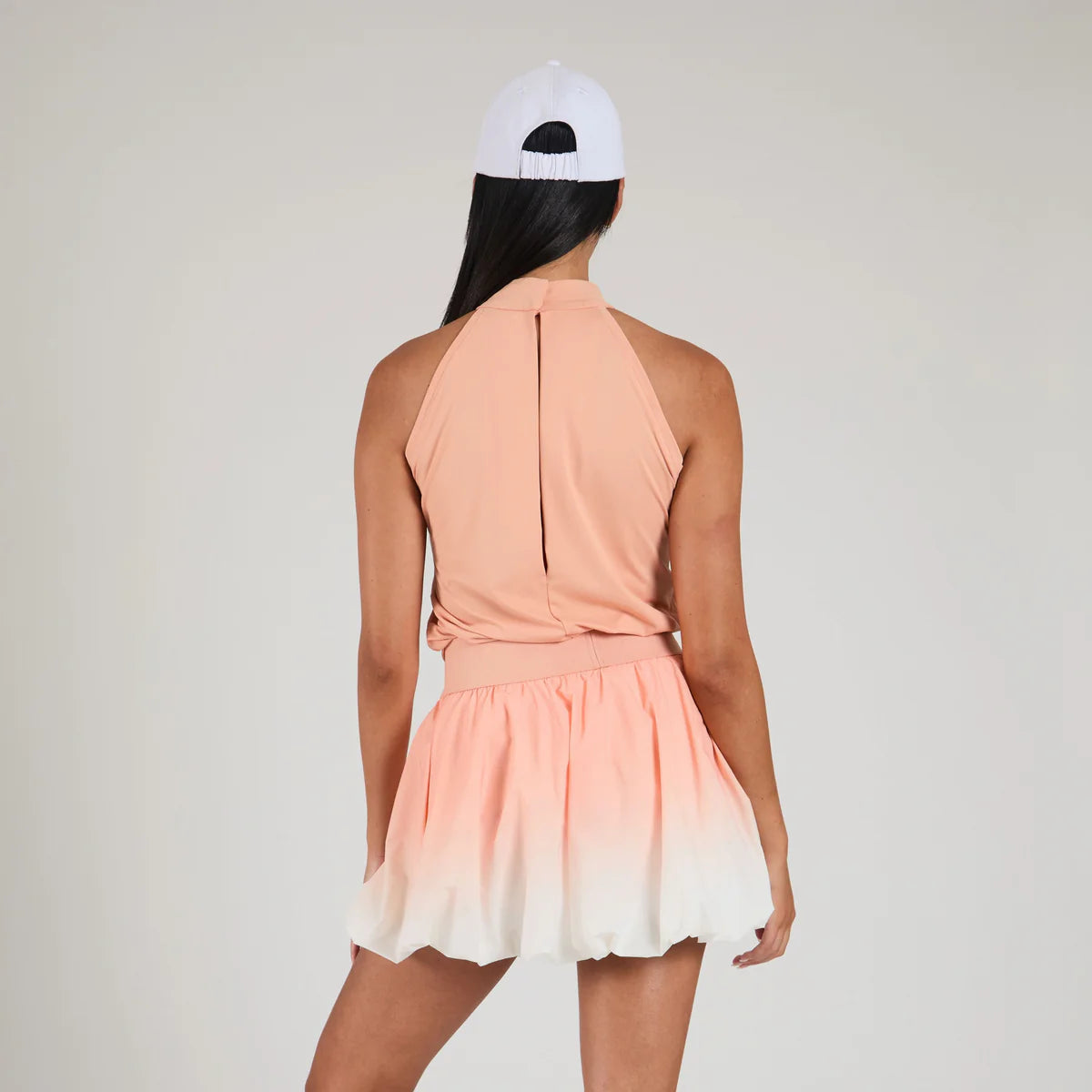Serena Bubble Skirt - Ombre Peach/White