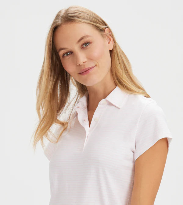 Short Sleeve Cotton Polo - Petal White