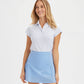 Short Sleeve Cotton Polo - Periwinkle White