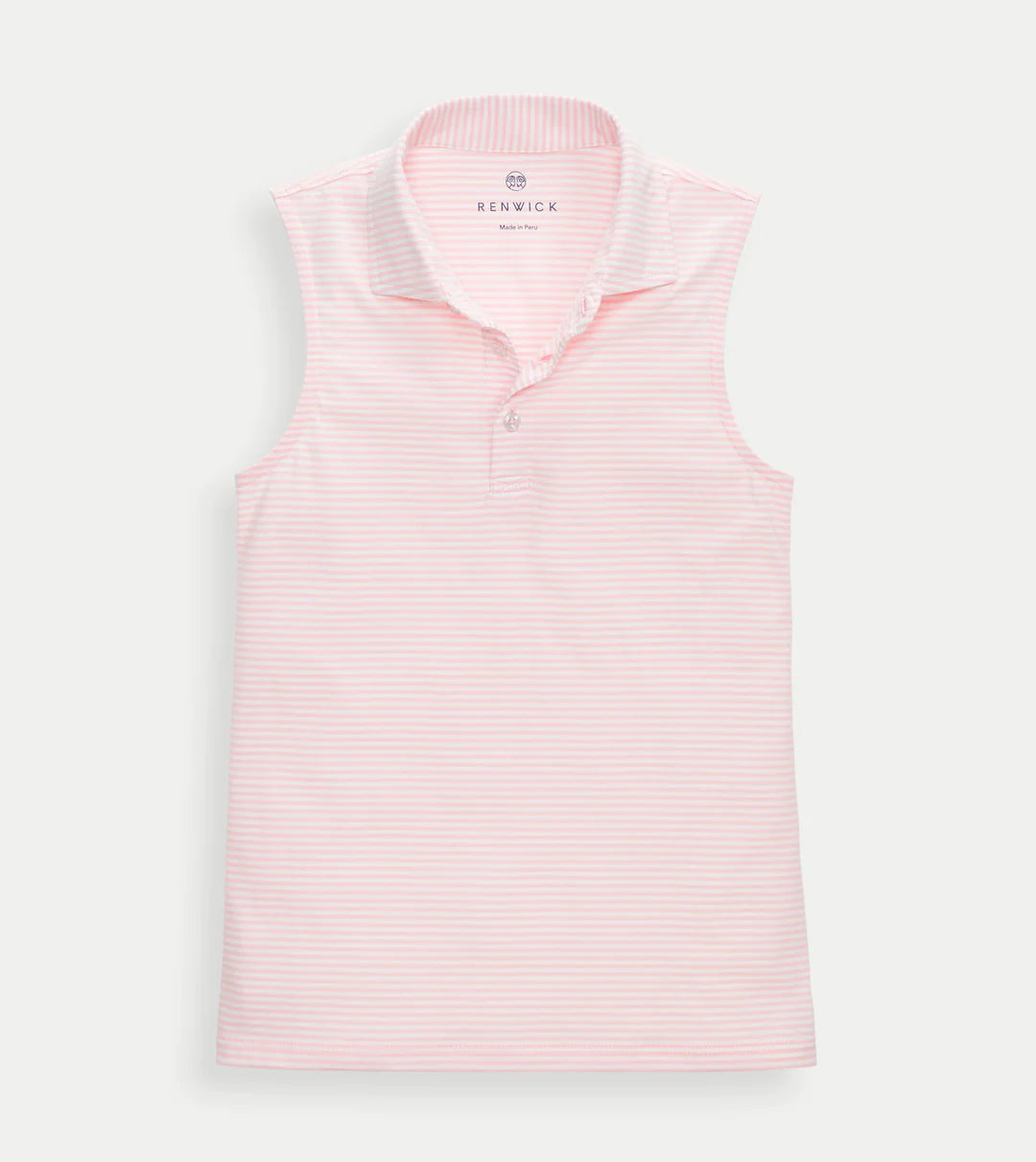 Sleeveless Polo - Pink White