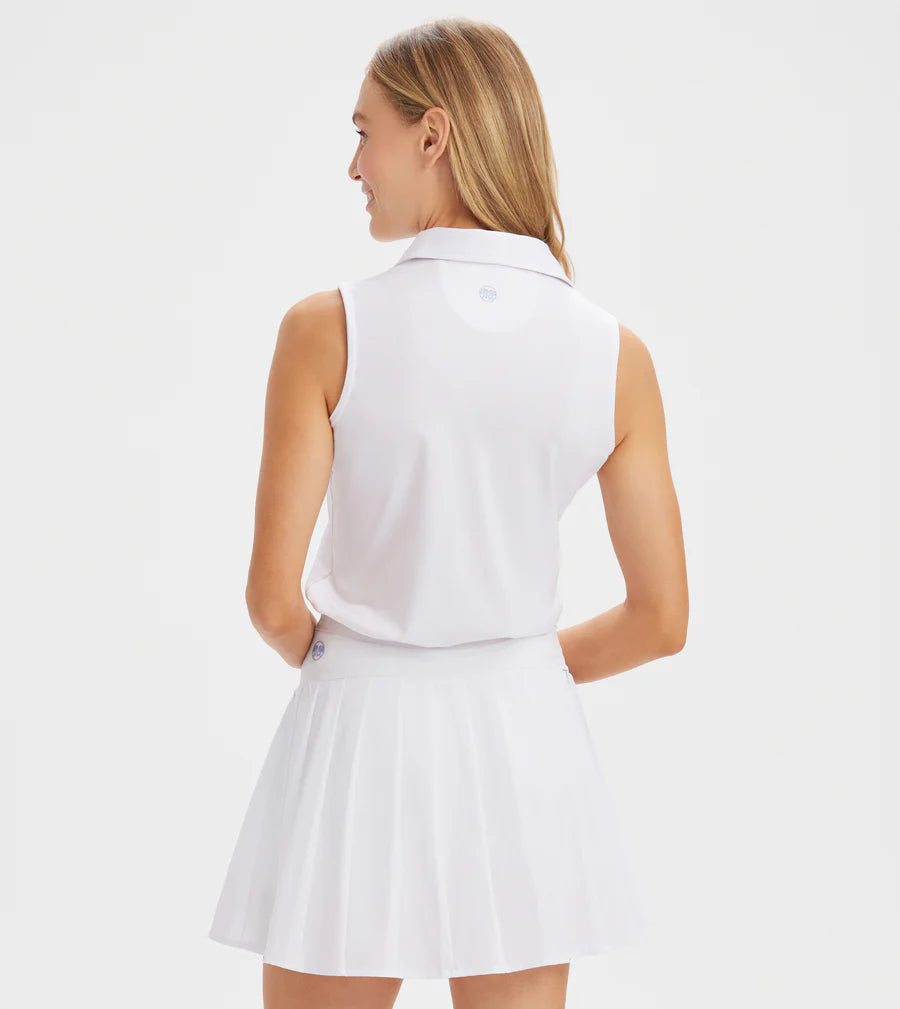 Solid Performance Sleeveless Polo - White