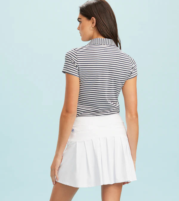 Stripe Performance Polo - Steel White