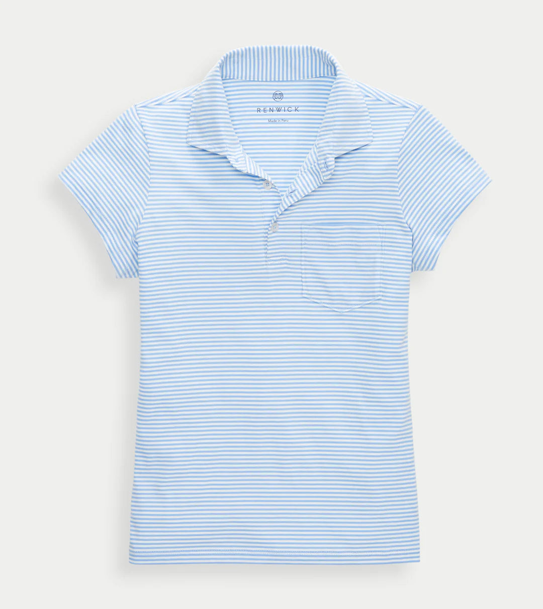 Short Sleeve Polo - Periwinkle White