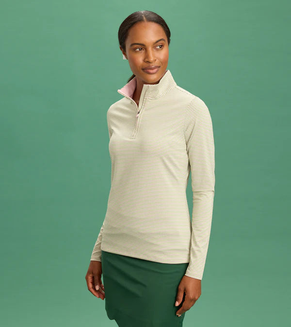 Striped 1/4 Zip - Petal Fairway