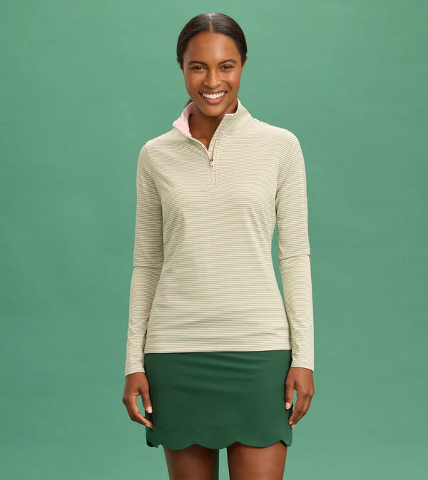 Striped 1/4 Zip - Petal Fairway